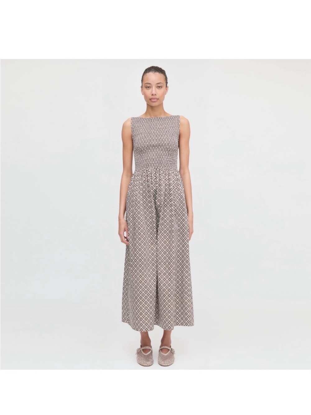 Cosima dress in brown Geo Print hill house home size xxs